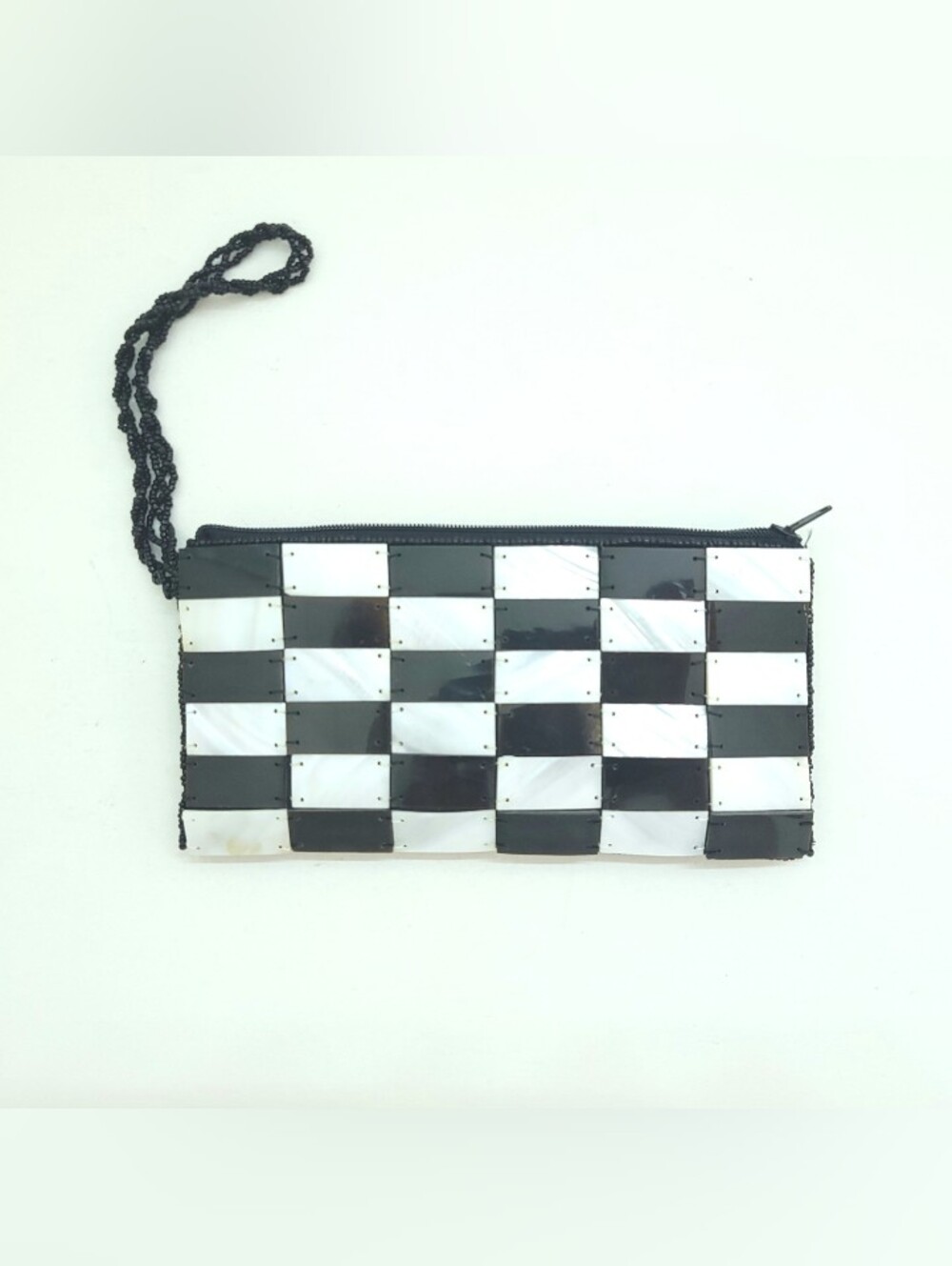 Mad By Design - Mother of Pearl / Natural Horn Wristlet Purse Wallet Handmade